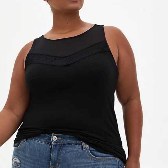 torrid Tops Mesh Yoke Tank Super Soft Black Poshmark